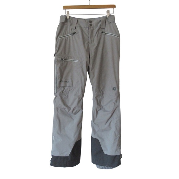 Marmot Gray Refuge Snow Pants Ski Snowboard Small Recco Insulated Zip Pockets - Picture 1 of 14